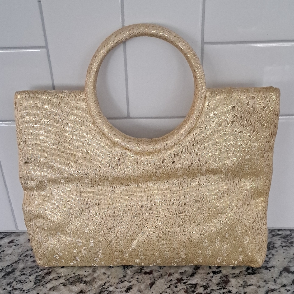 Vintage Gold Textured Clutch